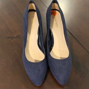 Navy "suede" heels